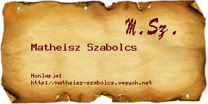 Matheisz Szabolcs névjegykártya