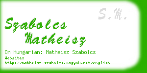 szabolcs matheisz business card